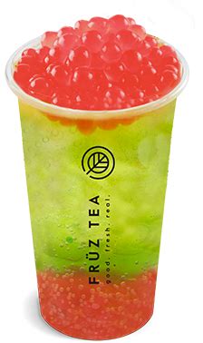 Green Apple & Strawberry Boba Popping Soda | Früz Tea | Yogen Früz