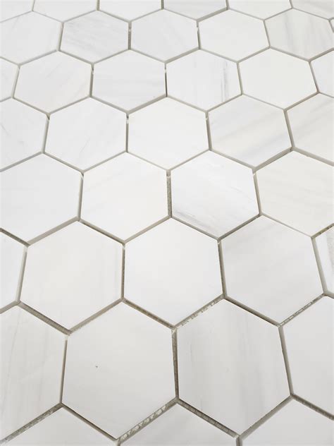 Bianco Dolomite Hexagon 3 Mosaic Tile Etsy