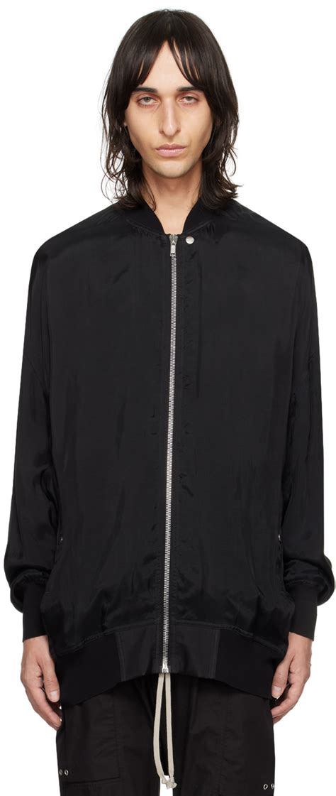 Blouson Aviateur Surdimensionn Peter Noir Rick Owens En Solde