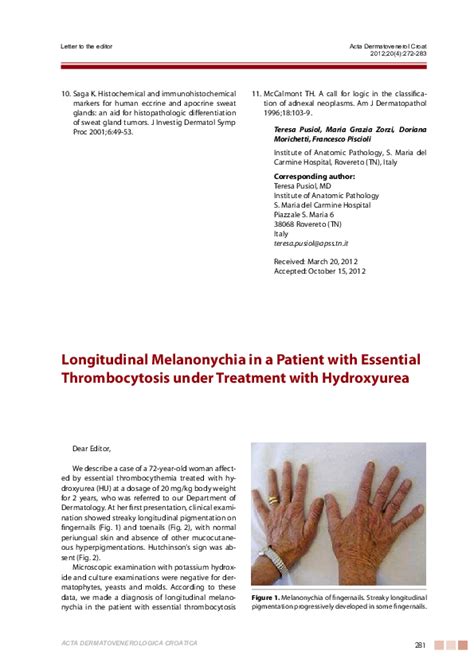 (PDF) Longitudinal melanonychia in a patient with essential ...