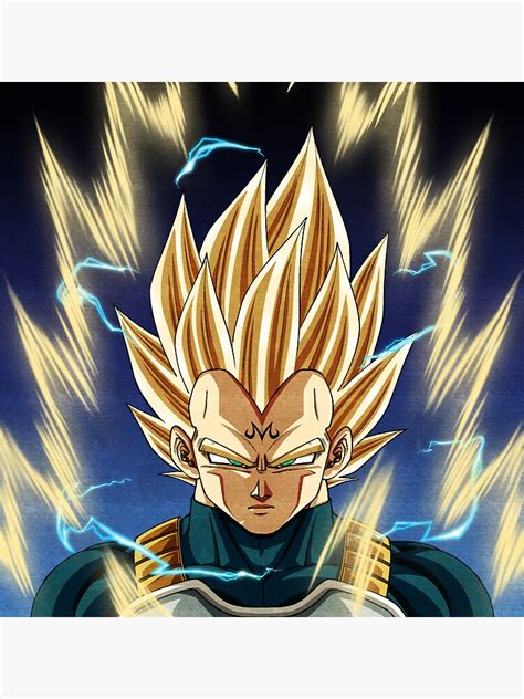 Majin Vegeta Sticker By Aashananimeart Redbubble