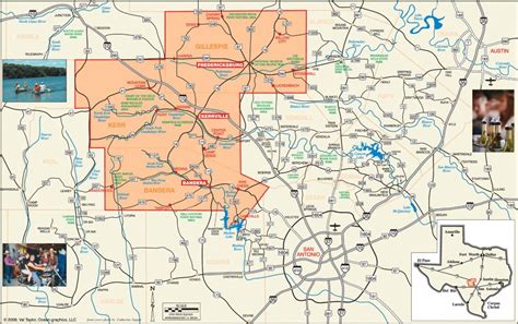 Road Map Convention And Visitors Bureaus Of Bandera Fredericksburg