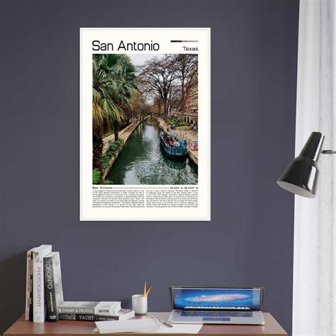 San Antonio Texas Cityscape Poster Print San Antonio Texas Digital Oil