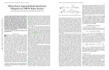 Matrix Pencil Approach Based Interference Mitigation For Fmcw Radar