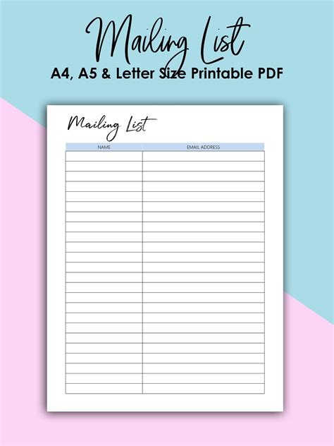 Mailing List Template