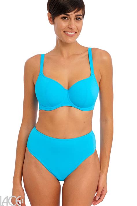 Freya Swim Jewel Cove Padded Bikini Top F K Cup Plain Turquiose Lace