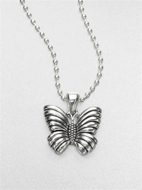 Lyst - Lagos Sterling Silver Butterfly Pendant Necklace in Metallic