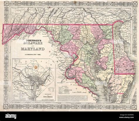 Mappa Di Johnsons Di Maryland E Delaware Immagini E Fotografie Stock Ad