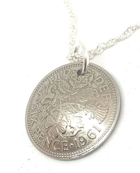 Domed Pendant Lucky Sixpence Rd Birthday Plus A Sterling Silver