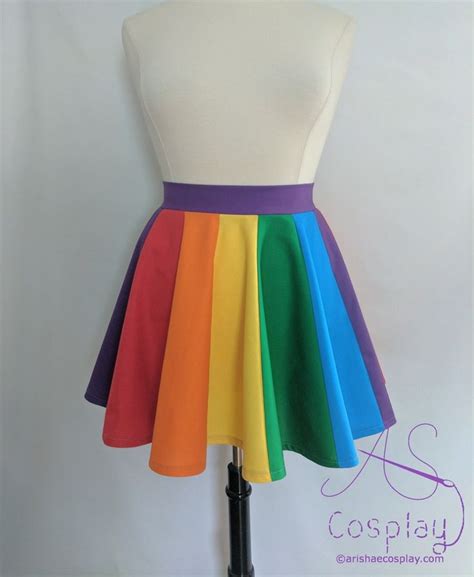 Rainbow Circle Skirt Custom Skater Skirt In Colors Of The Rainbow Gay