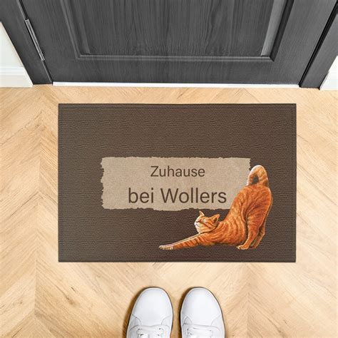 Fußmatte Katze mit Namen und Foto personalisiert selbst gestalten