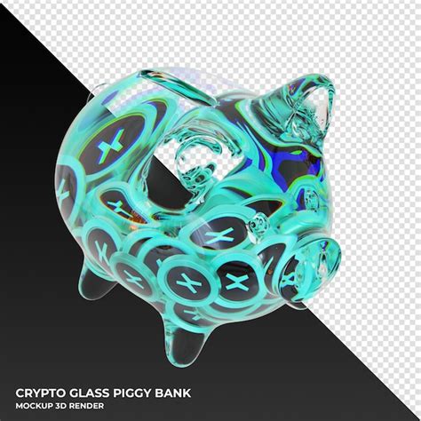 Premium PSD Multiversx Egld Glass Piggy Bank With Crypto Coins 3d