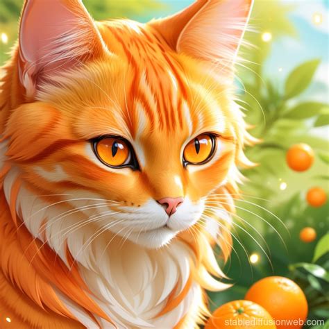 Orange Cat Portrait Stable Diffusion Online