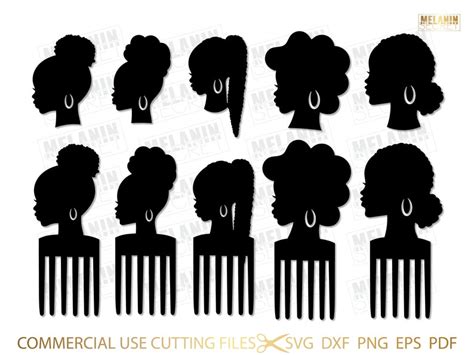 Afro Comb Bundle Svg Afro Pick Svg Natural Hair Svg Afro Etsy Ireland