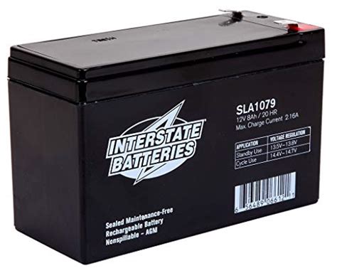 Interstate Batteries 12V 8Ah Battery SLA1079 Rechargeable SLA AGM