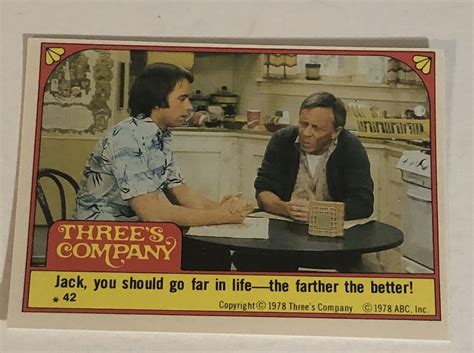 Threes Company Trading Card Sticker Vintage Norman Fell John