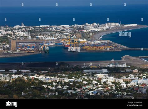 Reunion Island Le Port Harbor View From Le Possession Stock Photo Alamy