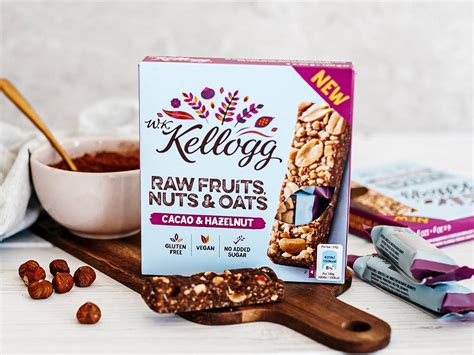 W K Kellogg Raw Fruits Nuts Oats Cacao Hazelnut Bar Oh Of The Day