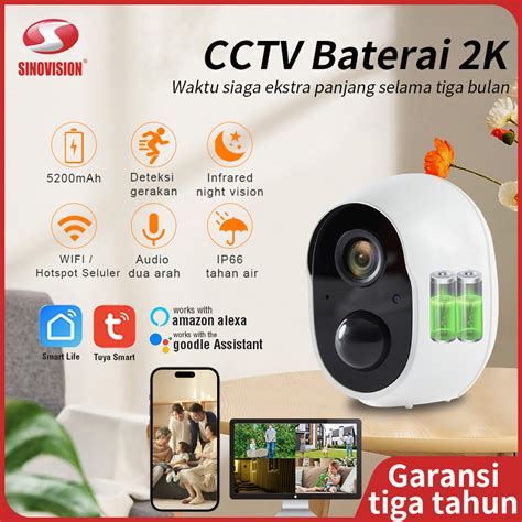 Jual SINOVISION S1 2K Cctv Baterai Kamera Keamanan CCTV Kamera Keamanan