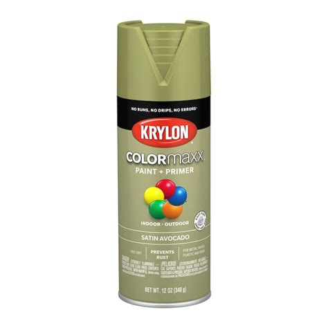 Krylon Colormaxx Acrylic Enamel Satin Satin Spray Paint And Primer In