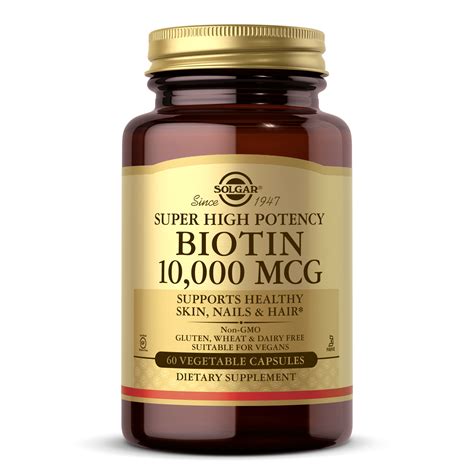 Solgar Biotin 10000 Mcg Vegetable Capsules 60 Cap M And M Vitamins Llc