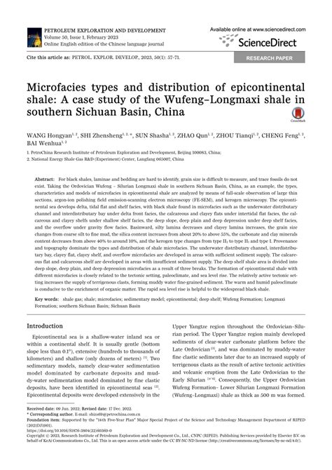 PDF Microfacies Types And Distribution Of Epicontinental Shale A