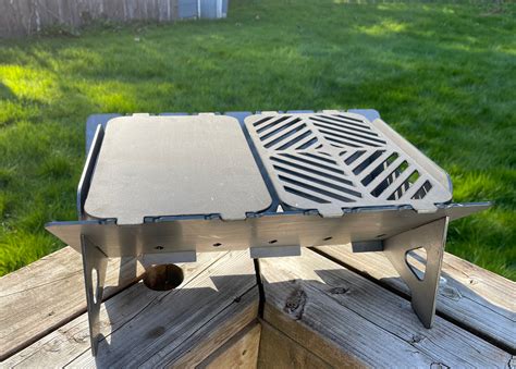 Flat Pack Grill Collapsible Portable And A Great Fire Pit Etsy