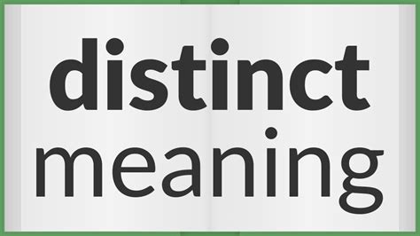 Distinct Meaning Of Distinct Youtube