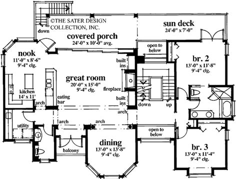 Mediterranean Style House Plan 3 Beds 2 5 Baths 2689 Sq Ft Plan 930 78