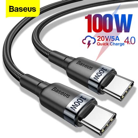 Baseus สายชาร์จสำหรับ Samsung Huawei Pdสายแปลง100w Usb Type C เป็น Usb