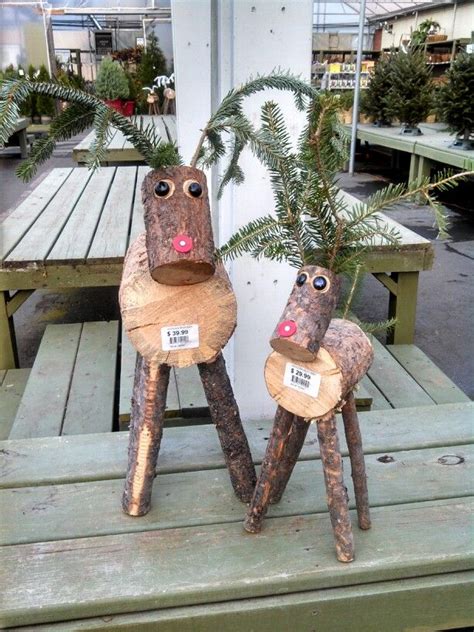 These Adorable Reindeer Are Made Out Of Small Tree Logs 2 Black Flat