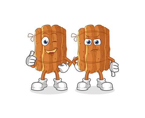 Premium Vector Cinnamon Thumbs Up And Thumbs Down Cartoon Mascot Vector