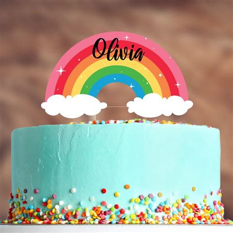 Topper Arc En Ciel Personnaliser Cake Design Gateau Arc En Ciel