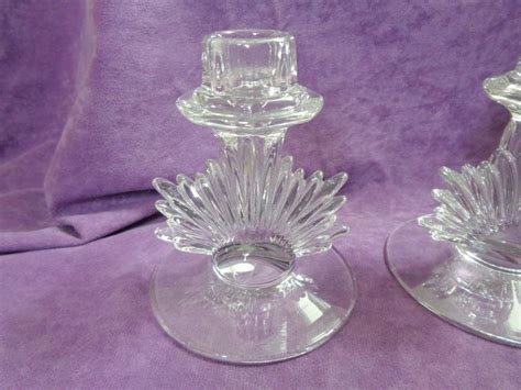 Clear Glass Candle Holders | Antiques Board