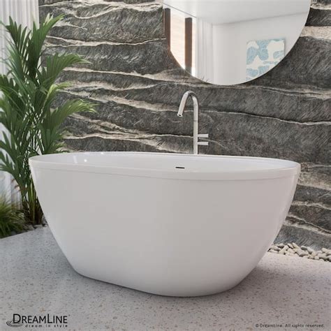 DreamLine Essence 60 In X 34 In Freestanding Acrylic Soaking Bathtub