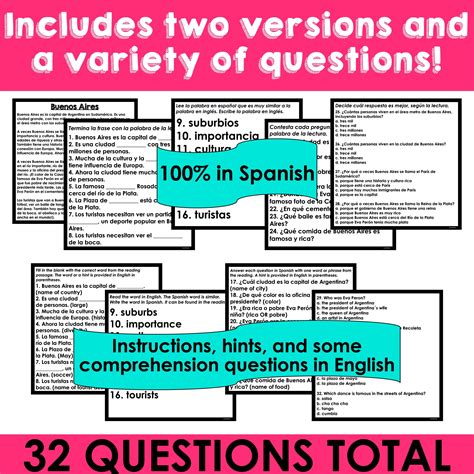 Buenos Aires Reading Comprehension Mystery Picture - La Profe Plotts