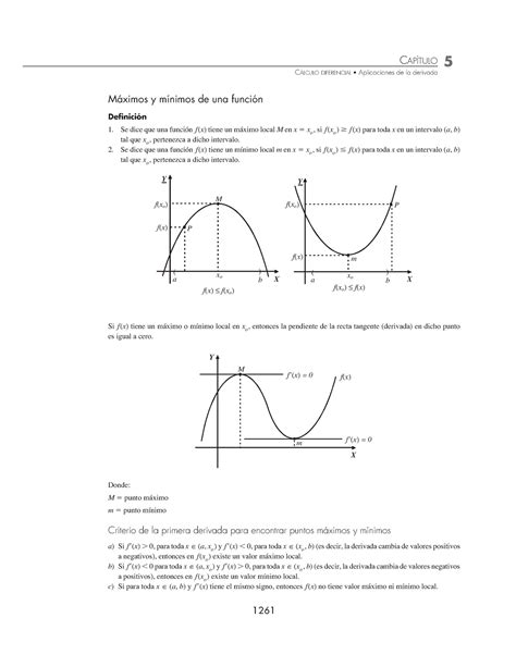 Máximos Y Mínimos De Una Función CÁlculo Diferencial U Aplicaciones