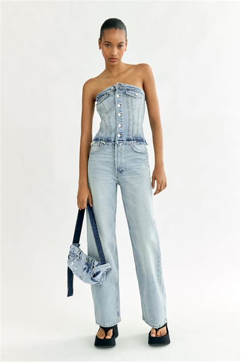 Zara Trf Strapless Denim Jumpsuit Mall Of America®