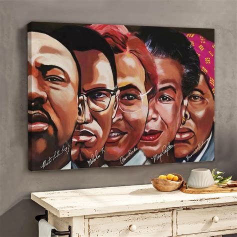 African American Wall Art Black Leaders Canvas Art Black Etsy