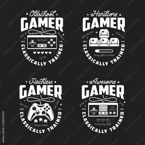 Retro Video Games Related T Shirt Design Oldschool Gamer Text Vector