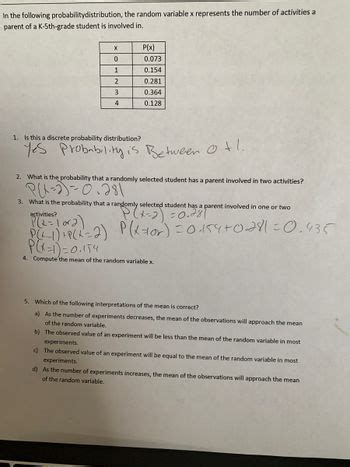 Answered In The Following Probabilitydistribution The Random Variable