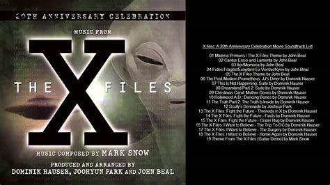 X Files A 20th Anniversary Celebration Movie Soundtrack List Youtube