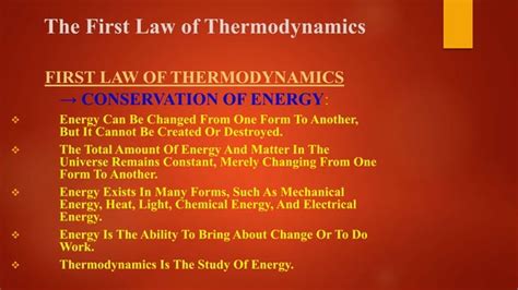 The First Law Of Thermodynamics Ppt