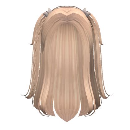 Pigtail Elegant Soft Straight Hair W Bow Blonde Roblox Item Rolimon S