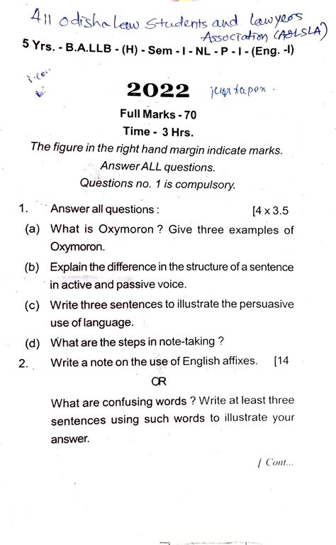 1st Semester Question Ballb 2022 1 A Odshalew Students And Law Yeos