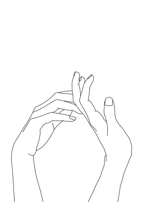 Hand Outline Drawing Aesthetic