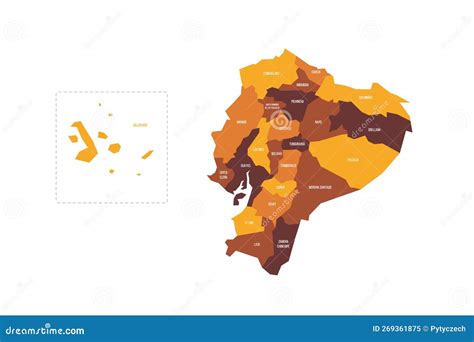 Ecuador Political Map Of Administrative Divisions Stock Vector