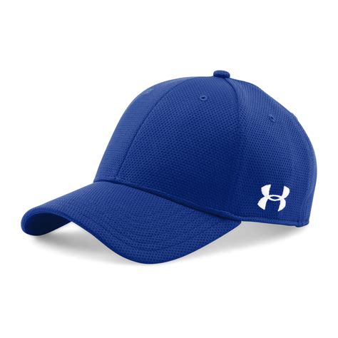 Under Armour Mens Ua Curved Brim Stretch Fit Cap In Blue For Men Lyst