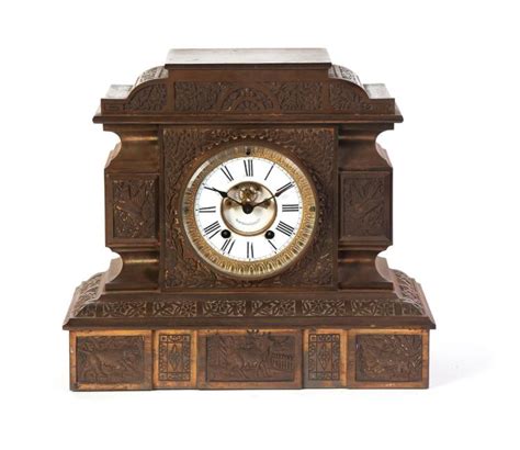 Brass Plated Cast Iron New Haven Clock Company Mantel Clock