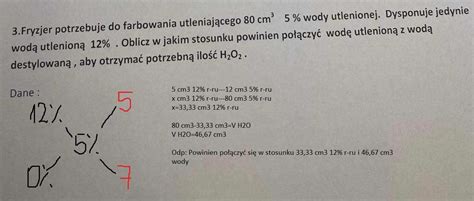 3 Fryzjer potrzebuje do farbowania utleniającego 80c m 3 5 wody